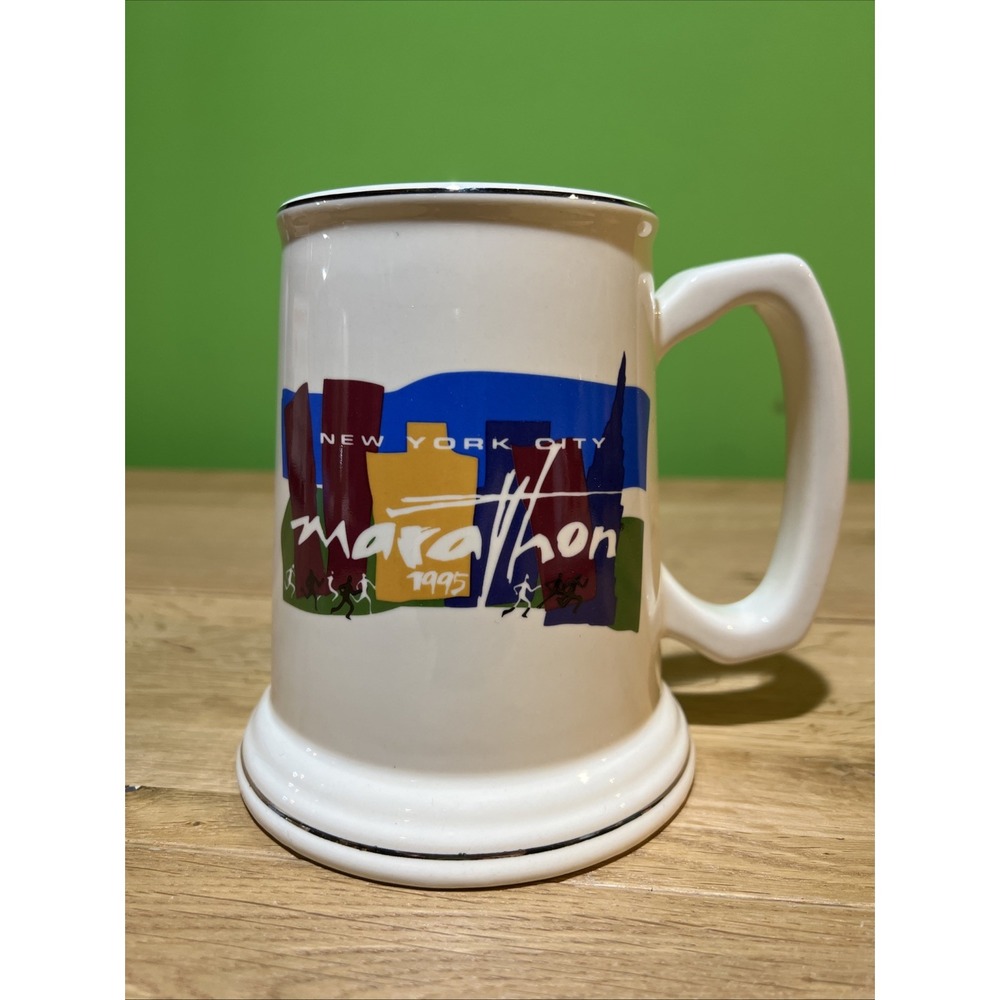 1995 NYC Marathon Mug Beerstein Vtg
